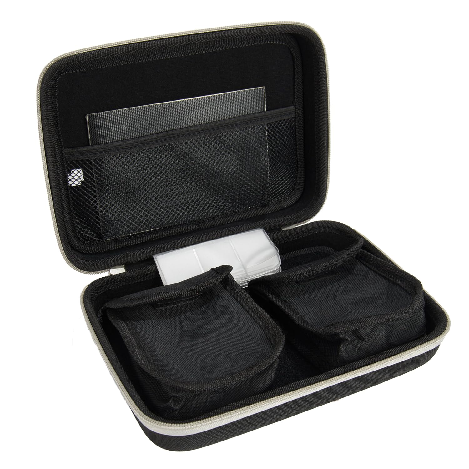 VanGoddy Gray Black Hard Shell Carrying Case Suitable for Nintendo 2DS / 3DS / 3DS XL