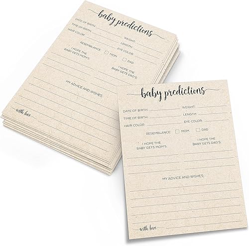 Miniatura 7 de 321Done Predicciones y tarjetas de consejos para juegos y actividades de baby shower - Divertidos recuerdos de baby shower, juego de revelación de