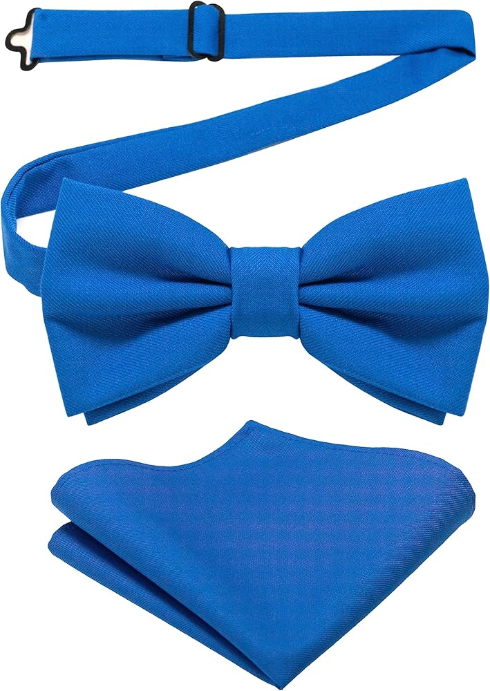 JEMYGINS Fliegen Set Für Herren - Verstellbare Fliege Mit Manschettenknöpfen & Taschentuch