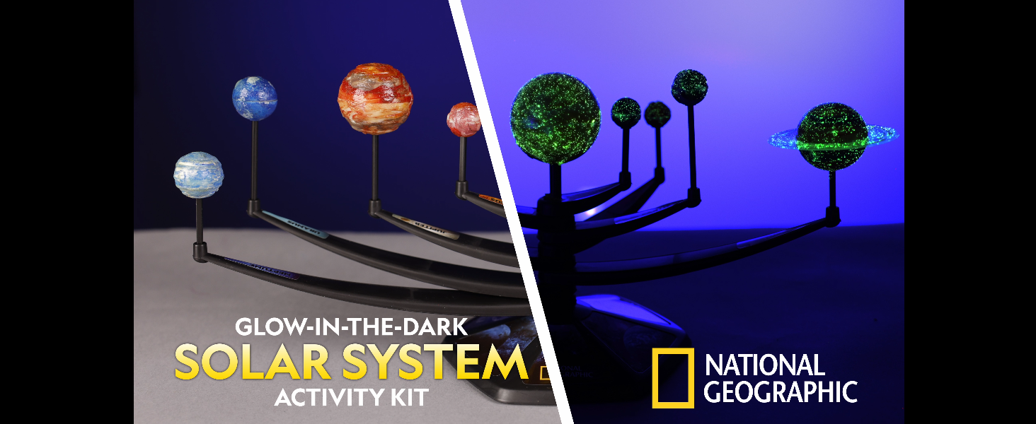 NATIONAL GEOGRAPHIC Modello di Sistema Solare Luminoso per Bambini – Costruisci e Dipingi un Modello 3D con Bracci Mobili, Progetto STEM per Bambini 8-12 Anni NATIONAL GEOGRAPHIC Modello di Sistema Solare Luminoso per Bambini – Costruisci e Dipingi un Modello 3D con Bracci Mobili, Progetto STEM per Bambini 8-12 Anni