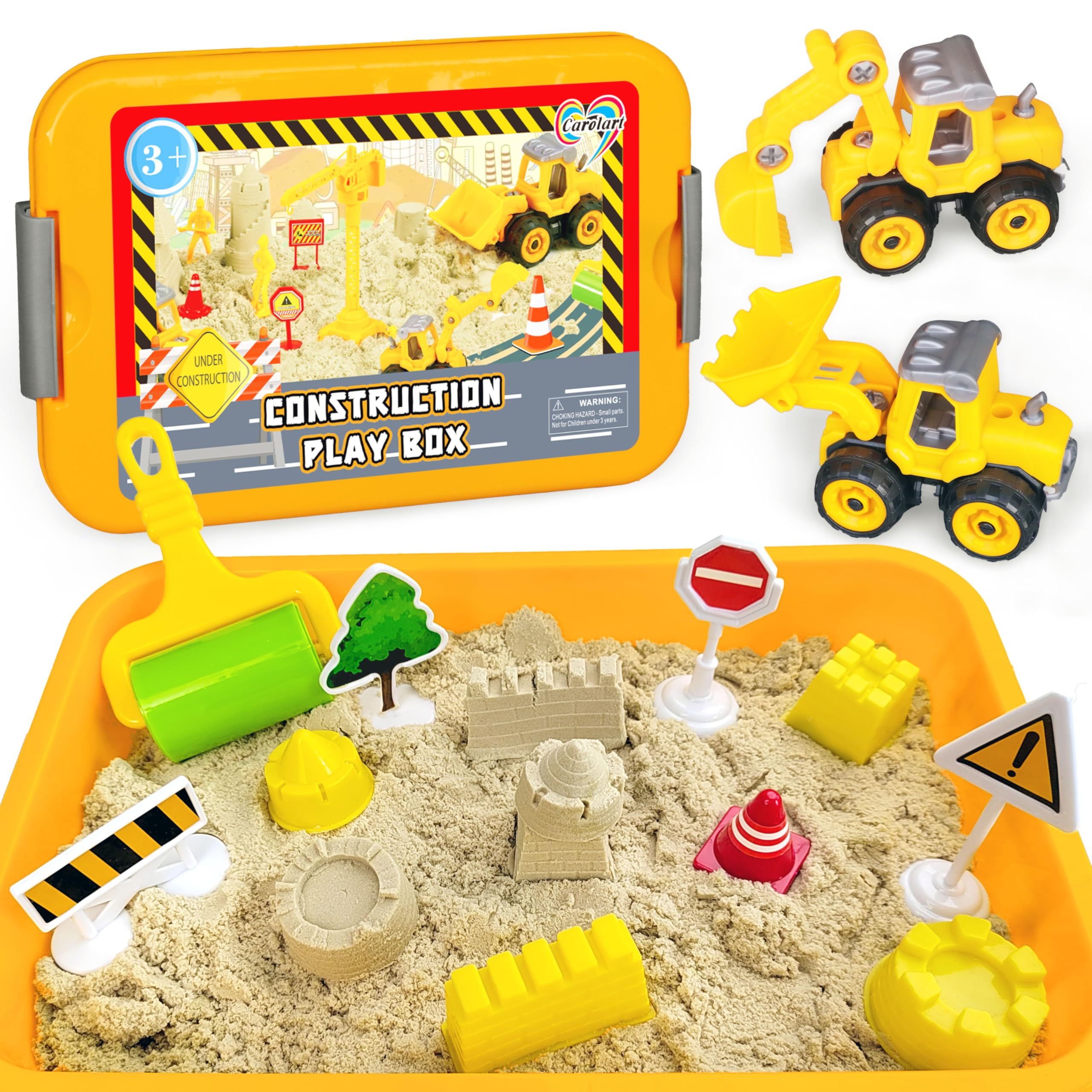 Amazon.com: Carolart Construction Sensory Bin, Tractor Sand
