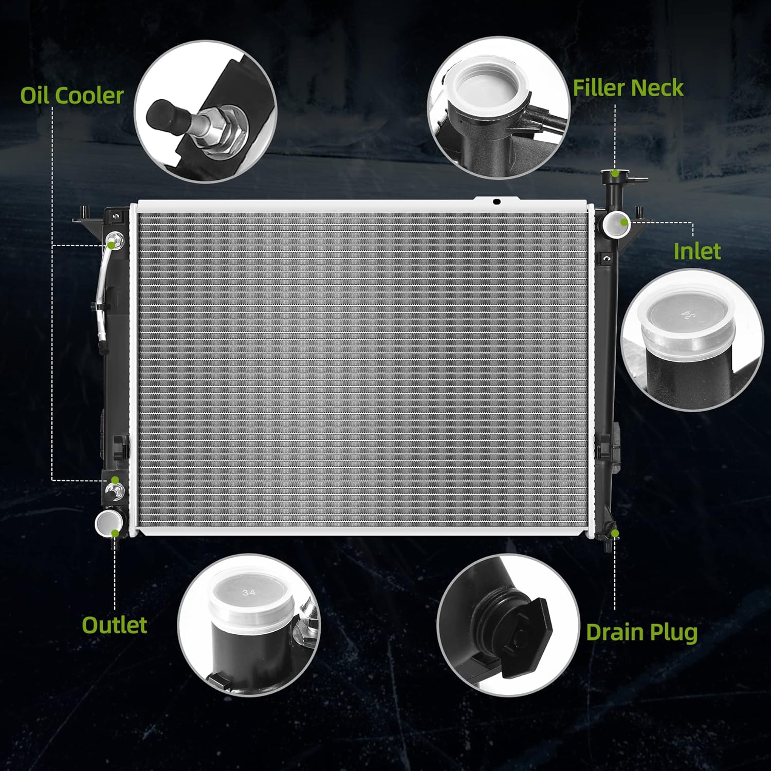 AUTOSAVER88 Radiator Compatible with 2010-2018 Hyundai Santa Fe 2013-2019 Santa Fe XL 2011 2012 2013 2014 2015 Kia Sorento 2.4L 3.3L 3.5L