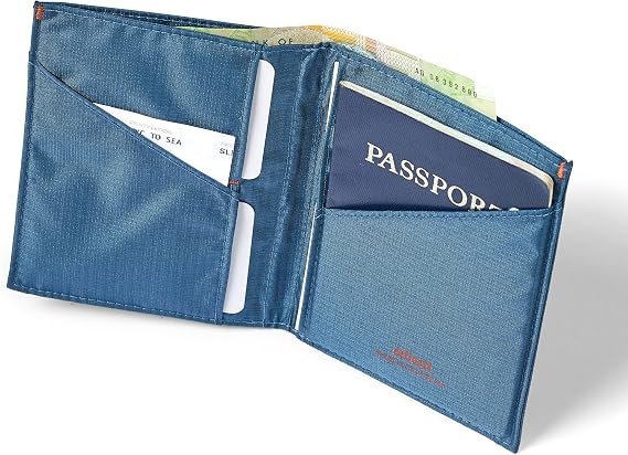 Allett Travel Wallet, RFID Blocking Slim (Nylon, Indigo Blue)