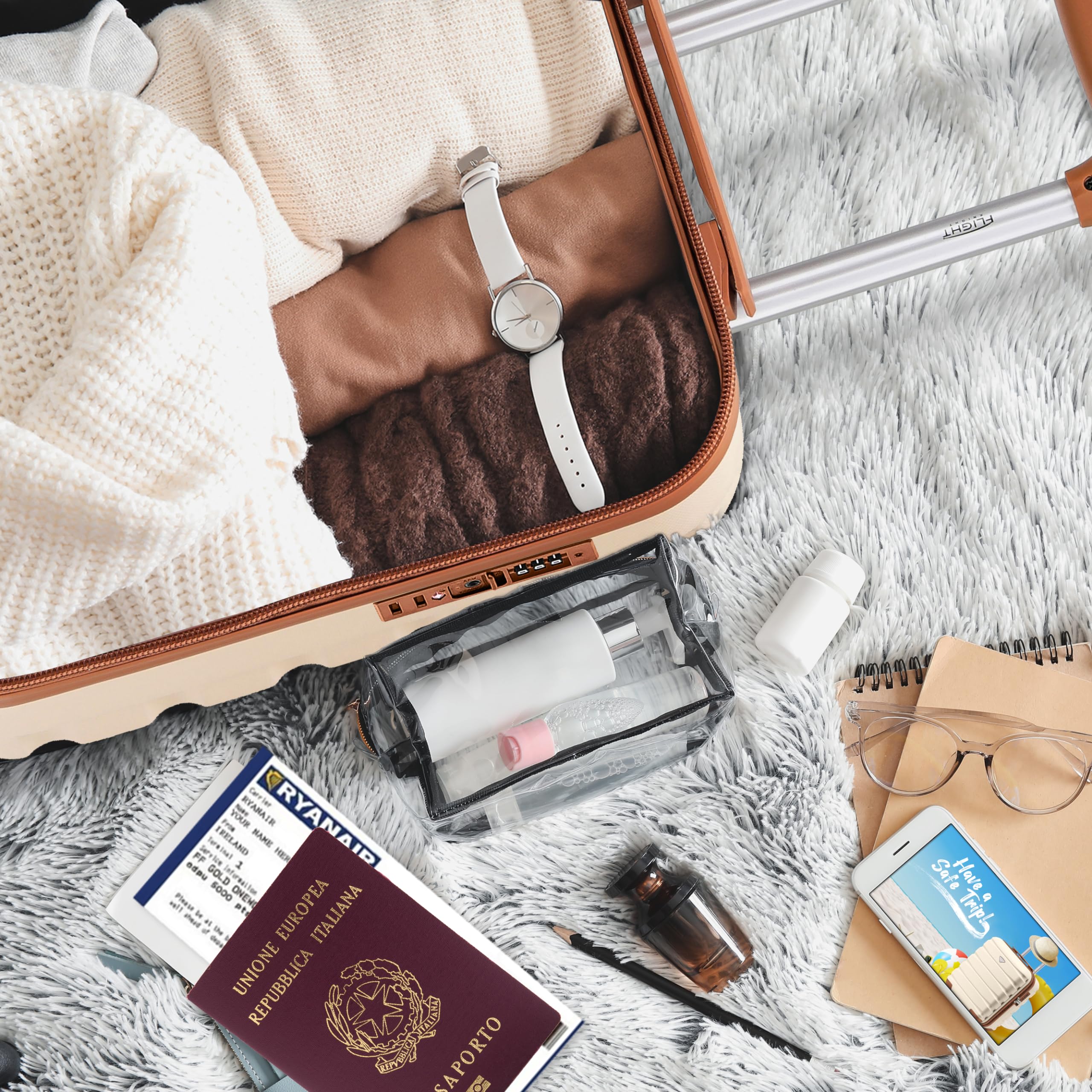 Flight Knight Valigie Rigide in ABS Leggere Con 4 Ruote, Da Cabina E Stiva, Approvate per Oltre 100 Compagnie Aeree Tra Cui Easyjet, British Airways, Ryanair, Virgin Atlantic, Emirates E Molte Altre