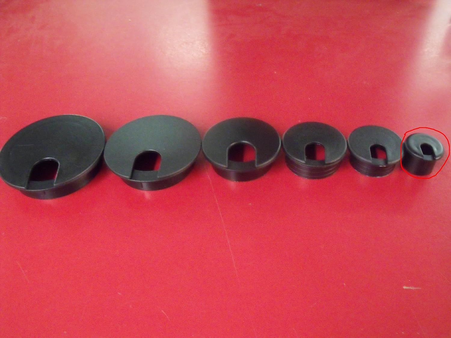 Bainbridge - Black Desk Grommet, 1 inch, 5 Pack