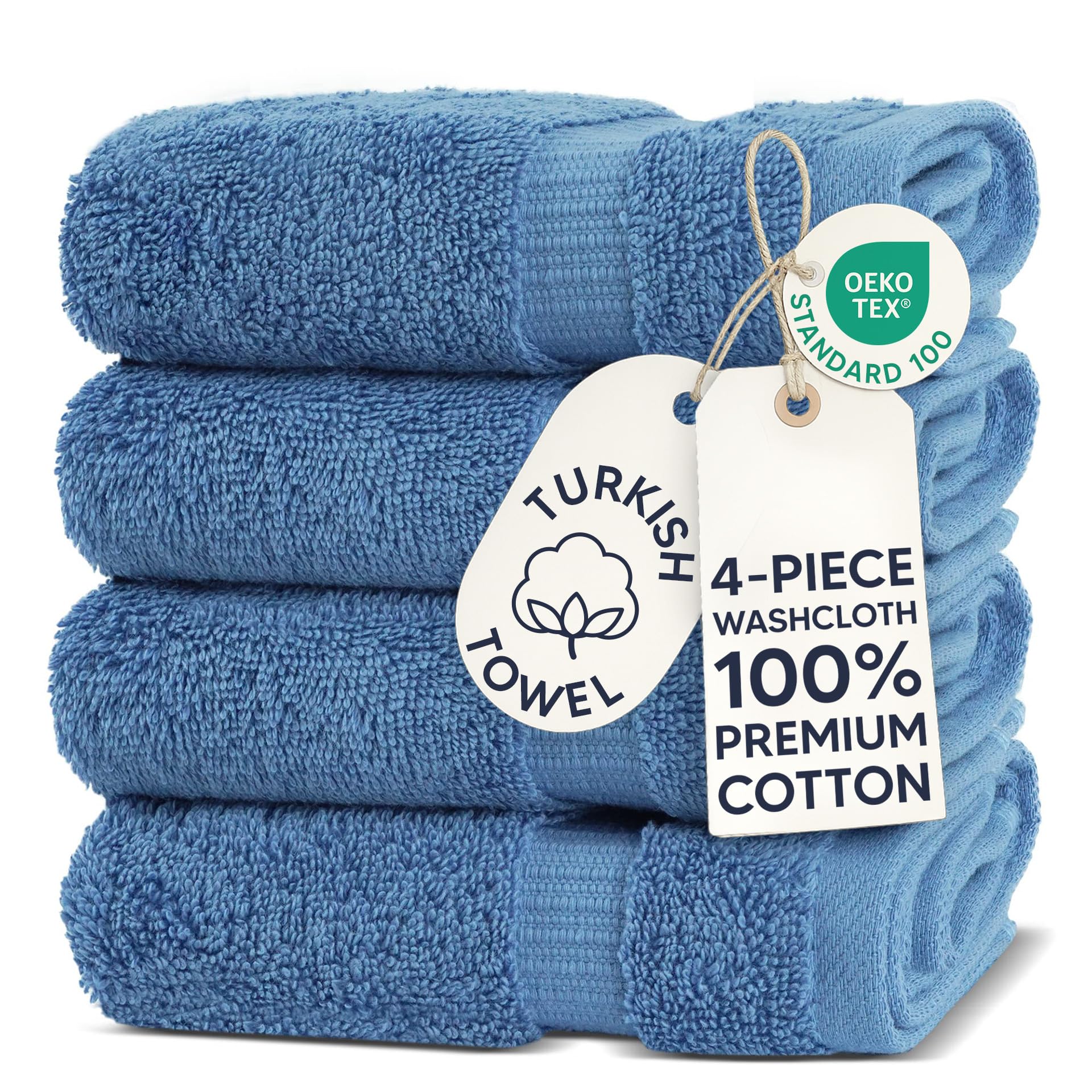 Chakir Turkish Cotton Bath Towels - 4 Pack -12