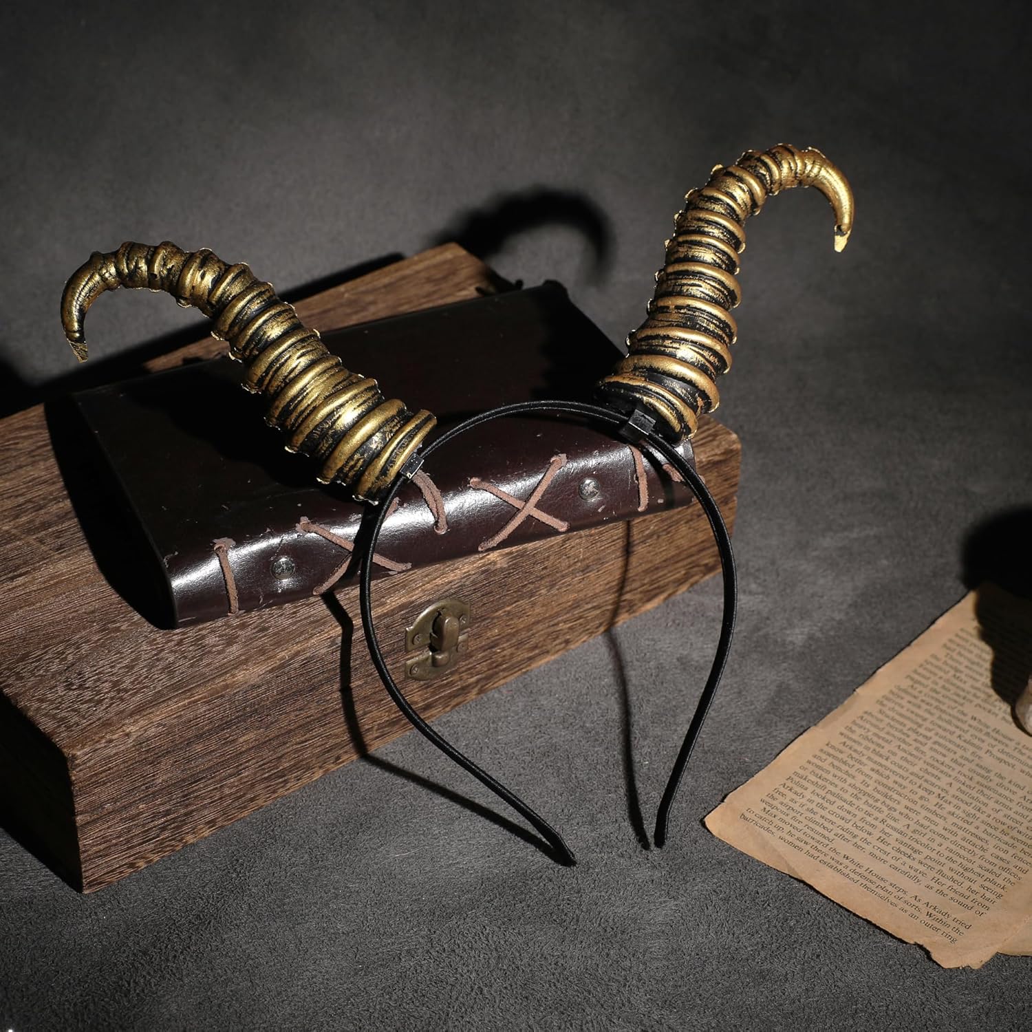 MOSTORY Demonic Horns Headband for Adult - Devil Horn Headband for Halloween Renaissance Renfaire Cosplay - Image 5
