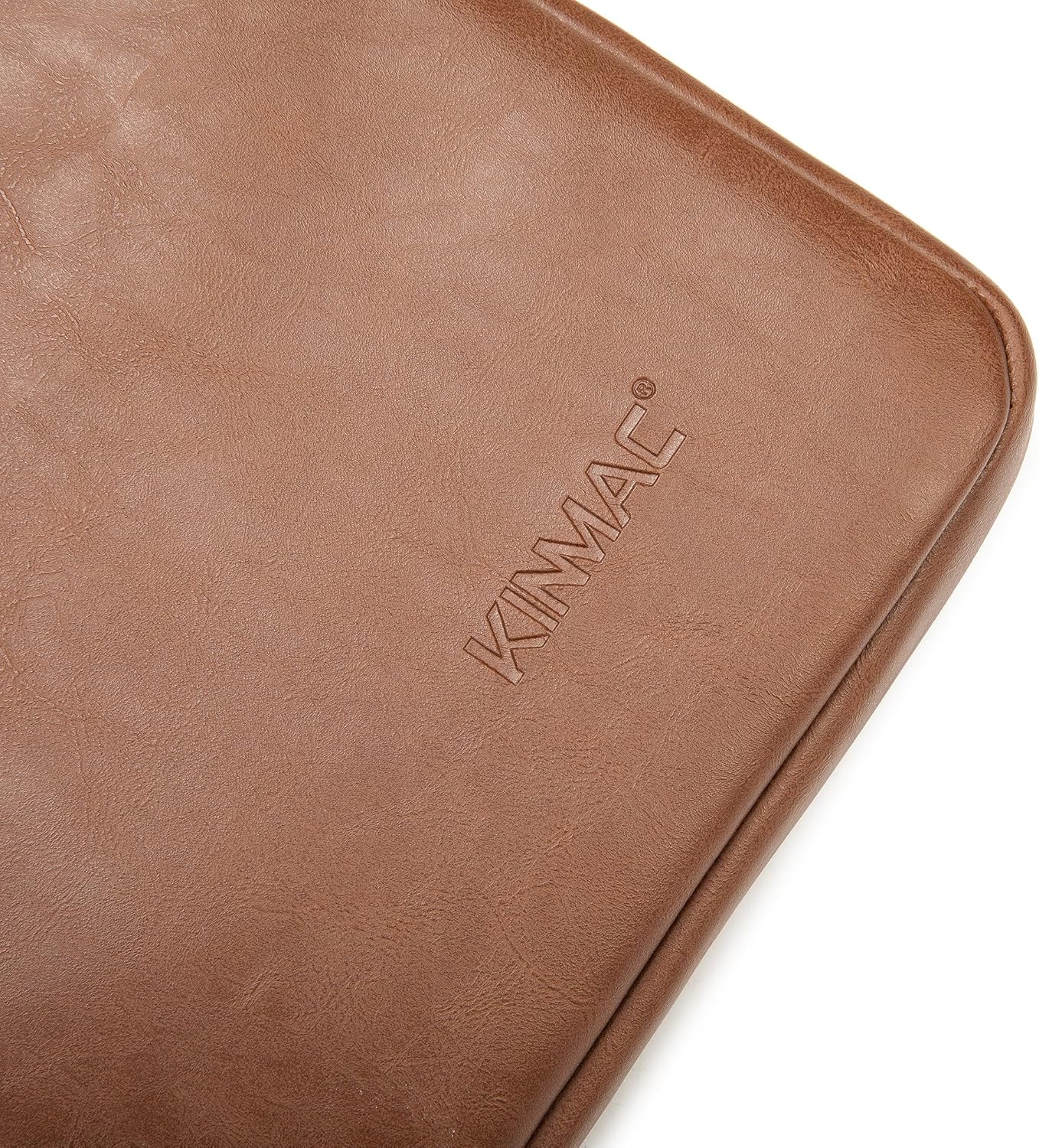 Kinmac 360° Protective Vertical Laptop Sleeve Case Cover Bag (Coffee PU, 13.5 inch-14 inch) - Image 5