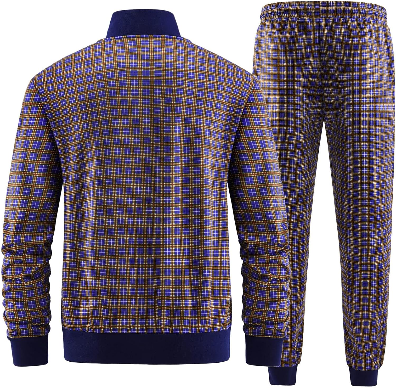 W JIANWANG Plaid Track Suits for Men Set Jogging Tracksuit Mens Sweatsuits Sport Jogger Sweat Suits Sports Clothes Outfits - Image 3