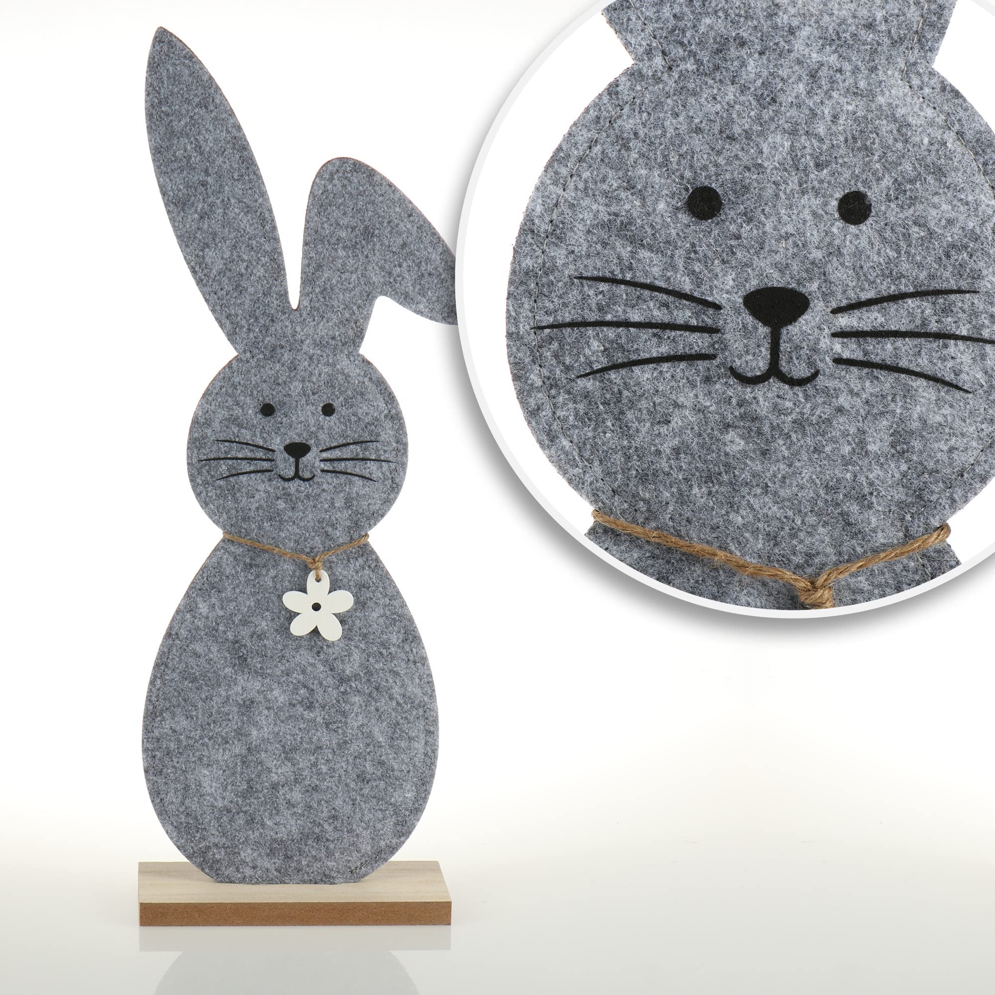 com-four® 12x Deko Aufsteller für Ostern, Niedliche Filz-Osterhasen
