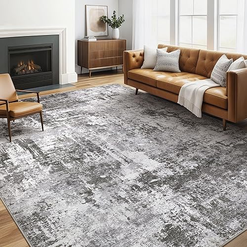 6x9 Area Rugs Living Room: Large Washable Abstract Modern Soft
