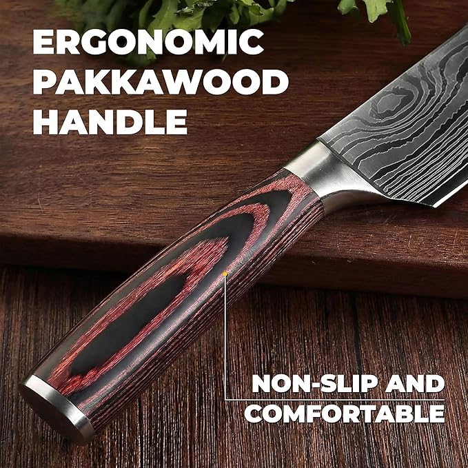 Set Cuchillos Cocina 17 Piezas Acero Inoxidable Base Madera miniatura 8