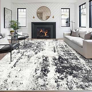 Living Room Rug 8x10 Rug, Machine Washable Modern Abstract Rug Soft Neut...