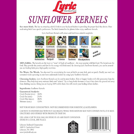 Lyric Sunflower Kernels 25 lb Peanut Pieces 15 lb. Bags