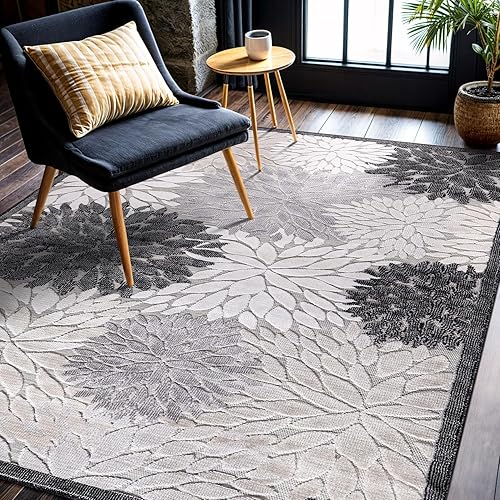 Miniatura 348 de CAMILSON Indoor Outdoor Rug 5x7 Bohemian Medallion Floral Area Rugs for Indoor and Outdoor Patios Easy-Cleaning Non-Shedding Living Room Garden and