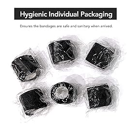 RISEN Cohesive Bandage 2 x 5 Yards, 6 Rolls, Self Adherent Wrap Medical Tape, Adhesive Flexible Breathable First Aid Gauze Ideal for Stretch Athletic