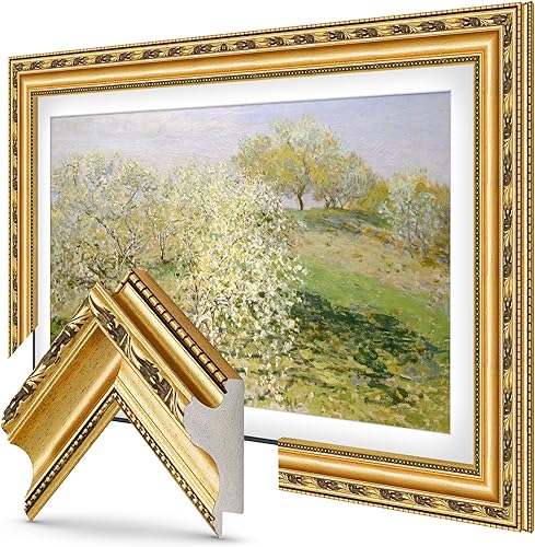 Marco de TV Deco Premiere Dorado Ornamentado de 55" - Compatible SOLO con Televisores Samsung The Frame (Se adapta a 2021-2025, LS03A, LS03B, LS03C,