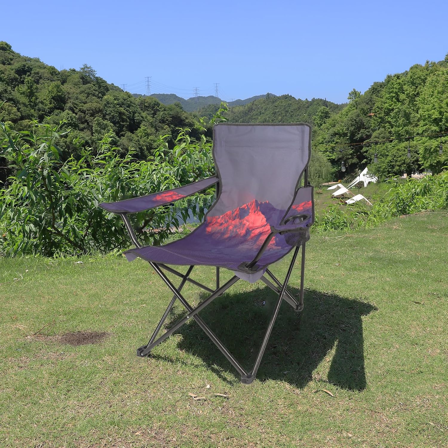 Northroad 2 Pack Camping Chairs Portable Camp Chairs, Folding Lawn Chairs with Cup Holder for Outdoor Camping, Hiking, Travel, Patio, Beach, Picnics