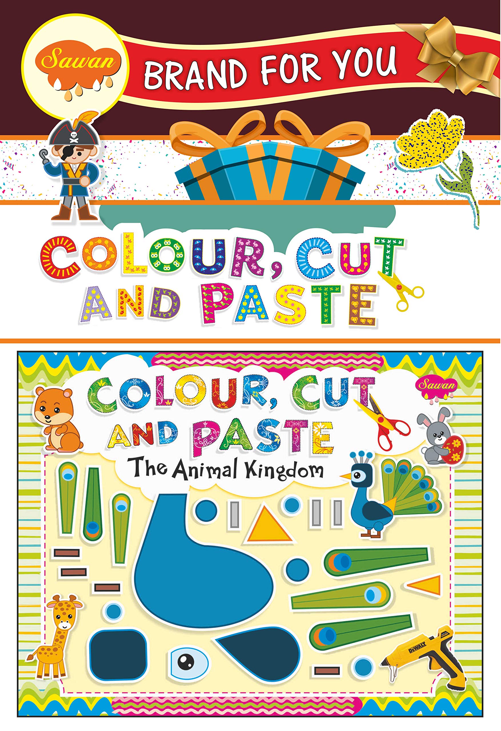 The Animal Kingdom Colour, Cut And Paste Book by Sawan
