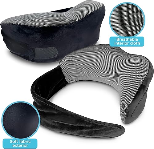 Miniatura 2 de BLACK+DECKER Almohada de viaje multifunción de espuma viscoelástica para el cuello, soporte y versatilidad para viajes cómodos, diseño ergonómico,