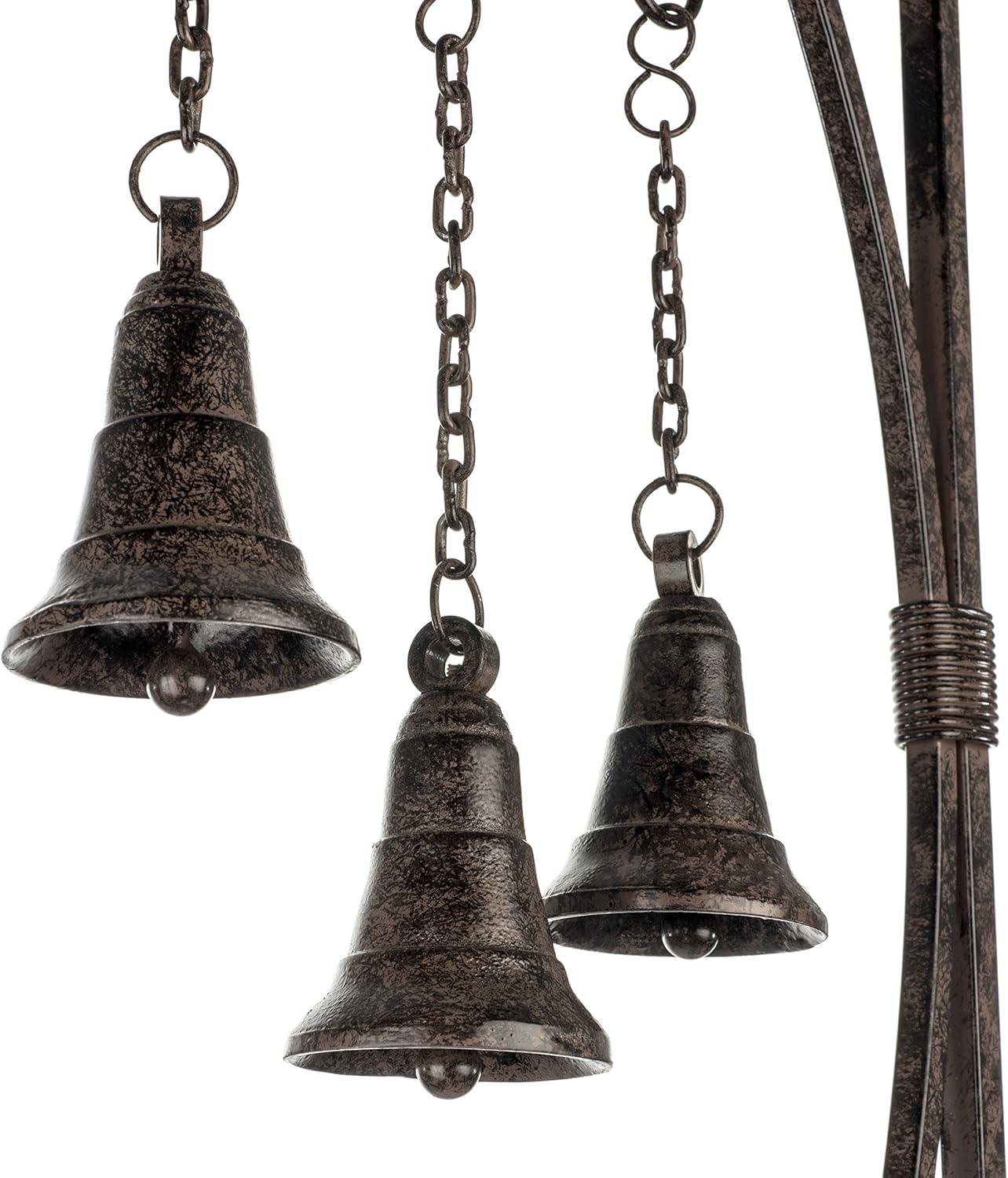 H Potter Bell Garden Trellis 67" Installed Height — 26-Lb Heavy Duty Iron Climbing Trellis with Decorative Bells — 79" Overall with Ground Spikes, Freestanding Outdoor Trellis