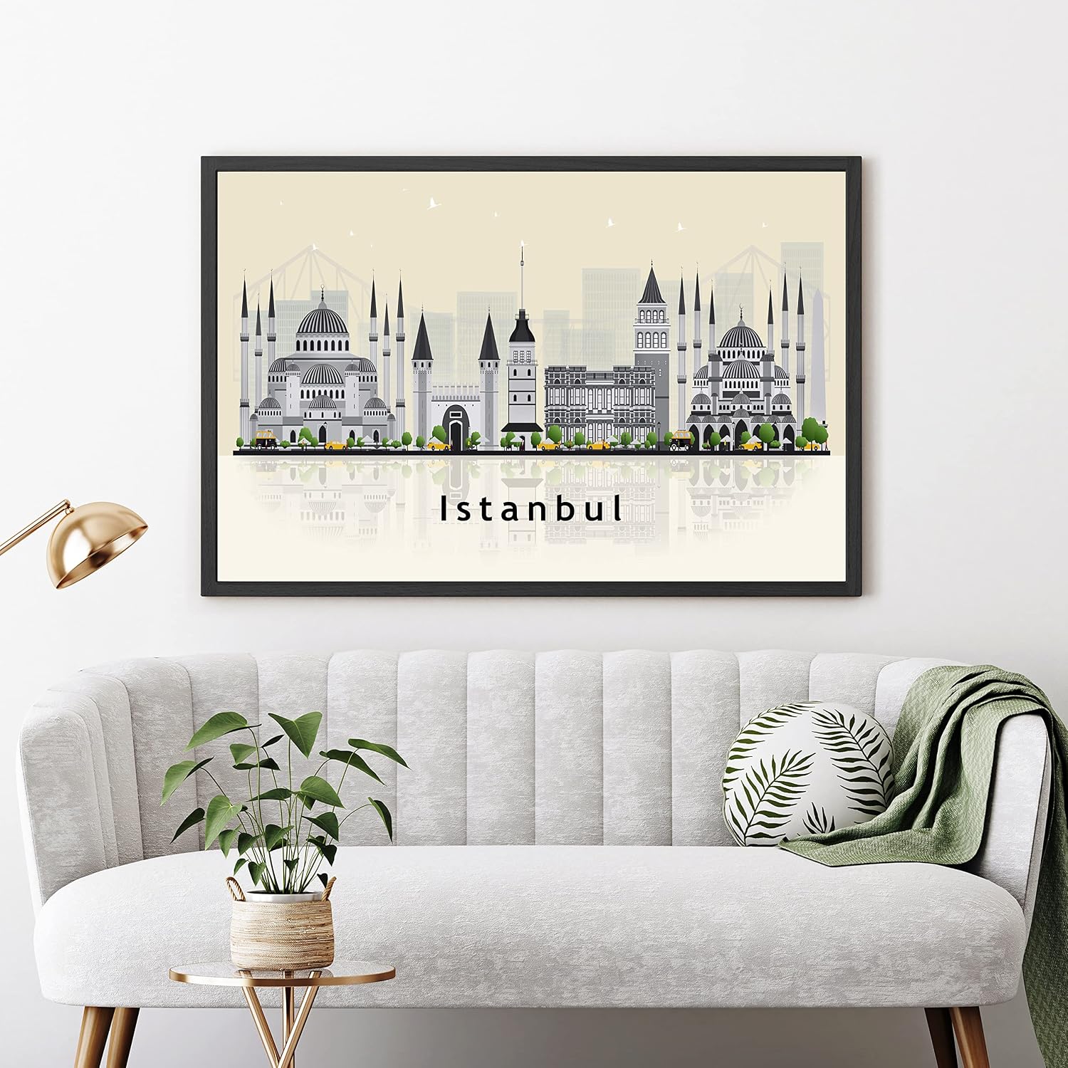 Pera Print ISTANBUL Poster, Istanbul Turkey Illustration Skyline City Poster, Modern Skyline Turkey Poster, Cityscape and Landmark Print, Home-Office Wall Art Decoration - 12x18 Inches