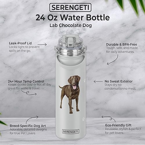 Miniatura 77 de E&S Pets SERENGETI - Botella de agua de acero inoxidable de 24 onzas con tapa a prueba de derrames, doble pared aislada al vacío, impresión 3D
