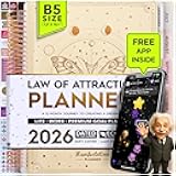 Manifestation Journal – Hourly, Weekly & Monthly Planner with Productivity App | 12-Month Life Organizer & Goal Planner | Spiral Journal, Habit Tracker, Foldable Vision Board & Gift Box