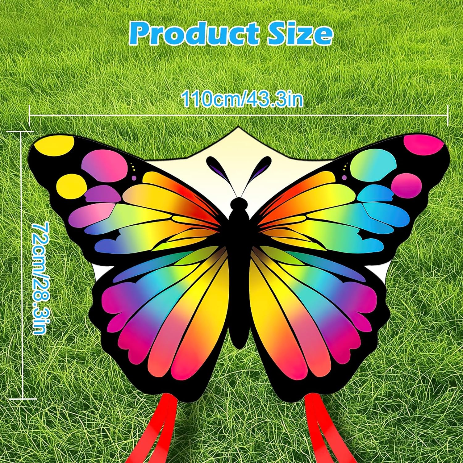 Colorful Butterfly Kites for Kids and Adults, Big Kids Kites Easy to Fly, Beach Kite for Adults,Perfect Family Kite for Parks and Outdoor Activities,50M String Handle Included,1 Pack