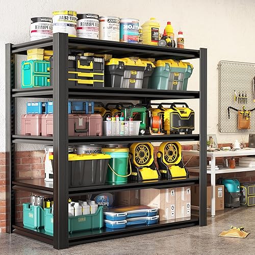 Miniatura 9 de Estantería de garaje de 72 pulgadas de alto, estantes de almacenamiento resistentes, estantes de almacenamiento de garaje, estantería de metal