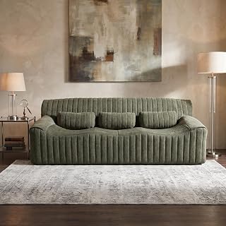 81” Boneless Sofa Couch, Couches For Living Room with Deep Seat, Green |...
