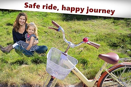 Miniatura 6 de Yunshan Campana de bicicleta clásica, accesorios de campanas de bicicleta con sonido nítido y nítido para adultos y jóvenes, elegante bocina de