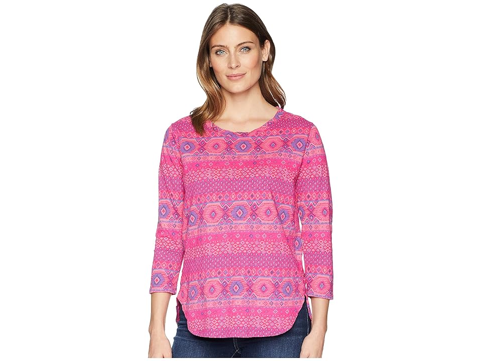 

Fresh Produce Stamped Geo Catalina Top (Raspberry) Women's Clothing
