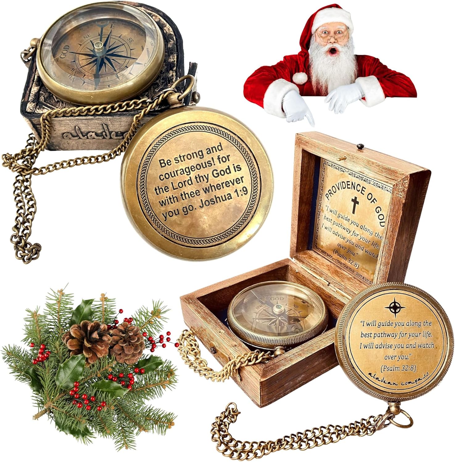 Inspirational Gifts Compass for Boys & Men - Find Path Way of GOD | Appreciation Gifts for Boys Baptism Christmas Pastor Gifts