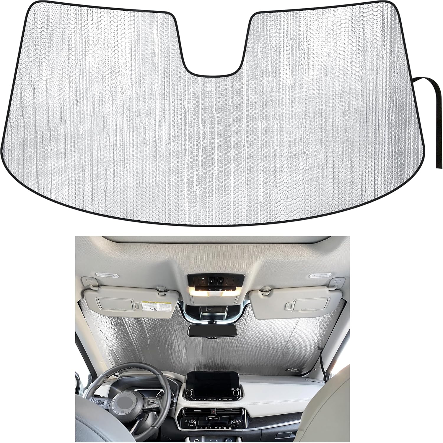 YelloPro Custom Fit Front Windshield Reflective Sunshade for 2021 2022 2023 2024 2025 2026 Nissan Rogue SUV, S, SV, SL, Platinum (Not for Sport), Sun Shade Protector Accessories [Made in USA]