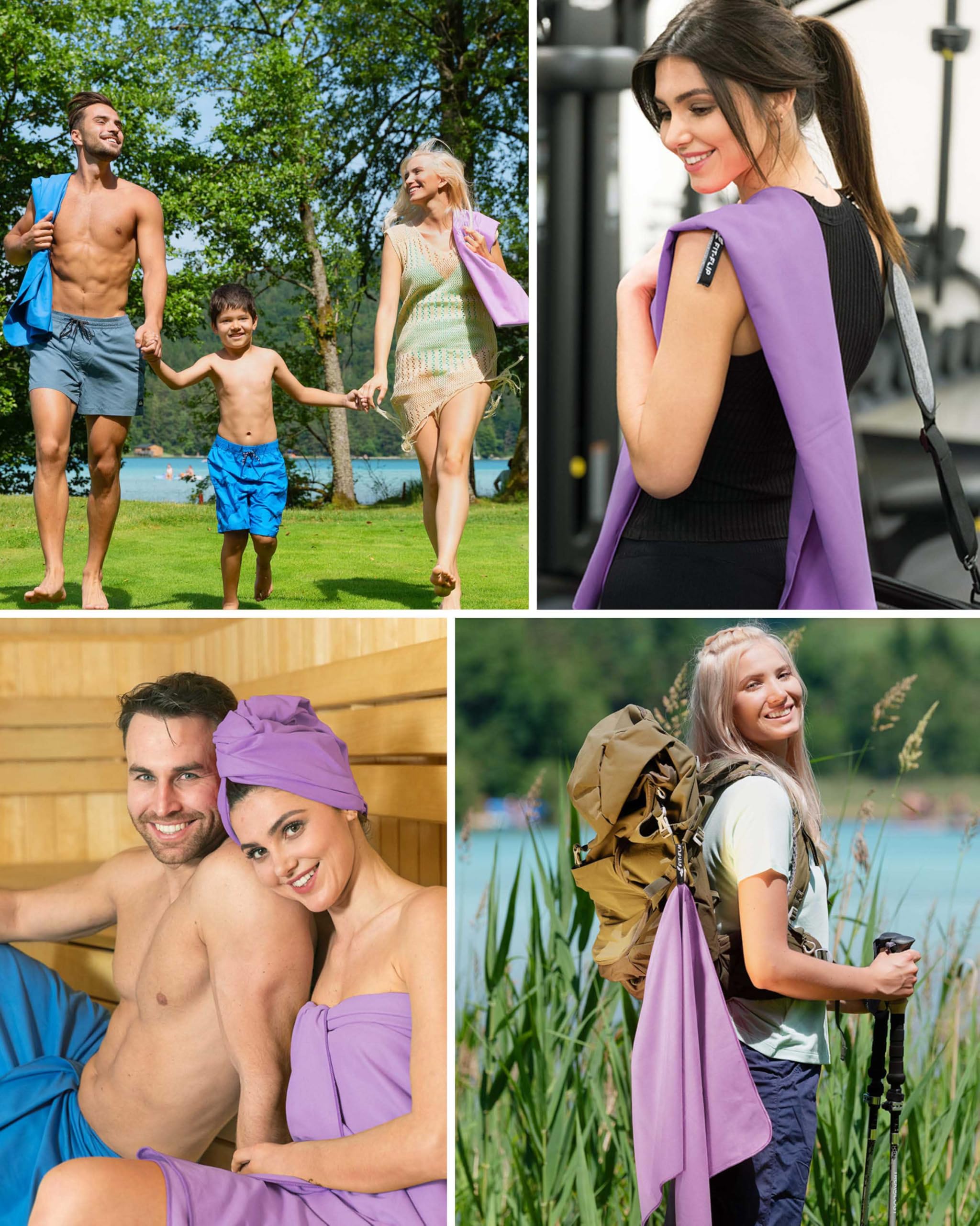 Fit-Flip Asciugamani microfibra - il perfetto telo mare microfibra grande - asciugamano palestra compatto e ultraleggero - asciugamano microfibra - ottimale per viaggio, sport e palestra
