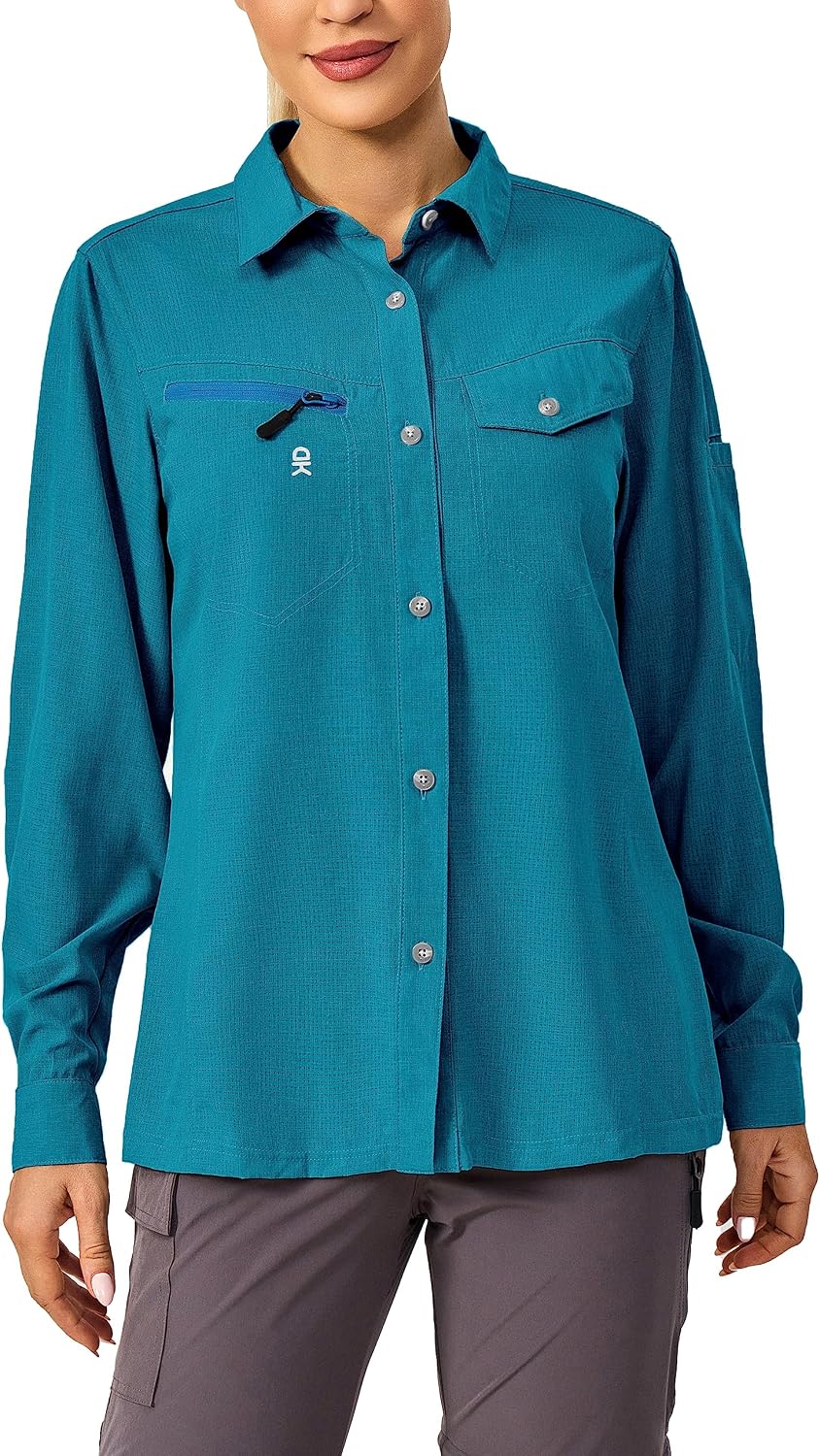 Little Donkey Andy Womens UPF 50+ UV Protection Breathable Long Sleeve Hiking Shirt Fishing Travel Shits Air-Holes Tech