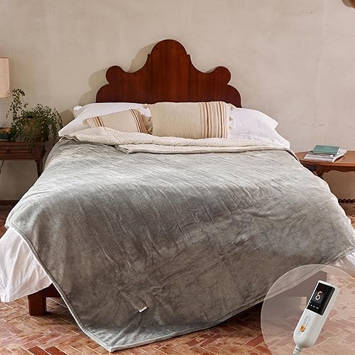 Vista 41 de GOTCOZY - Manta térmica eléctrica de 50 x 60 pulgadas, piel sintética acanalada, con 4 niveles de calefacción y apagado automático de 3 horas