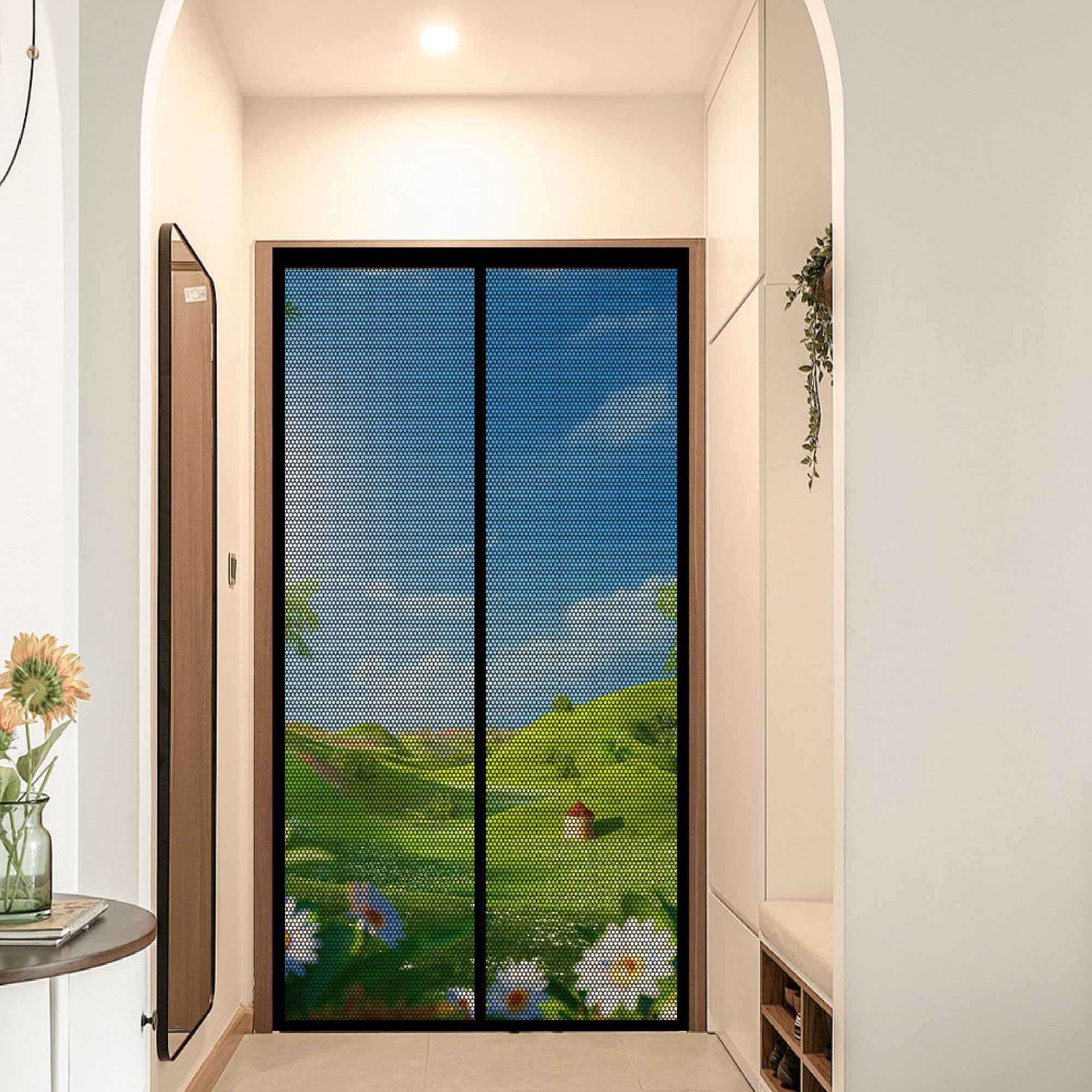 Magnetic Fly Insect Screen Door 98 x 204 cm Heavy Duty Bug Mesh Curtain Easy Installation Without Drilling Keeping Out Flies for Doors and Patio Doors, Black