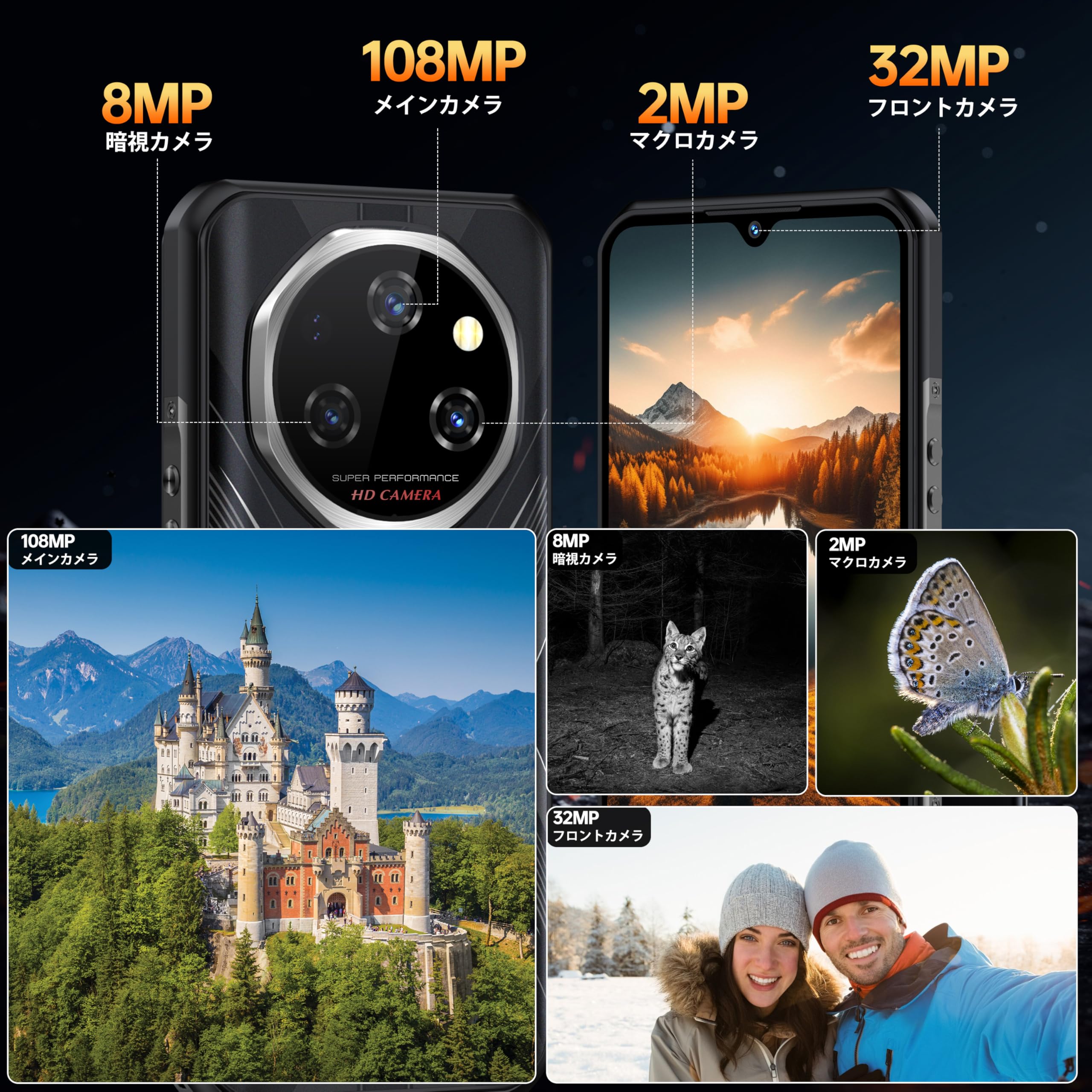 Amazon | 【Android 15】OUKITEL WP55 Proタフネススマホ 5G対応 - SIM