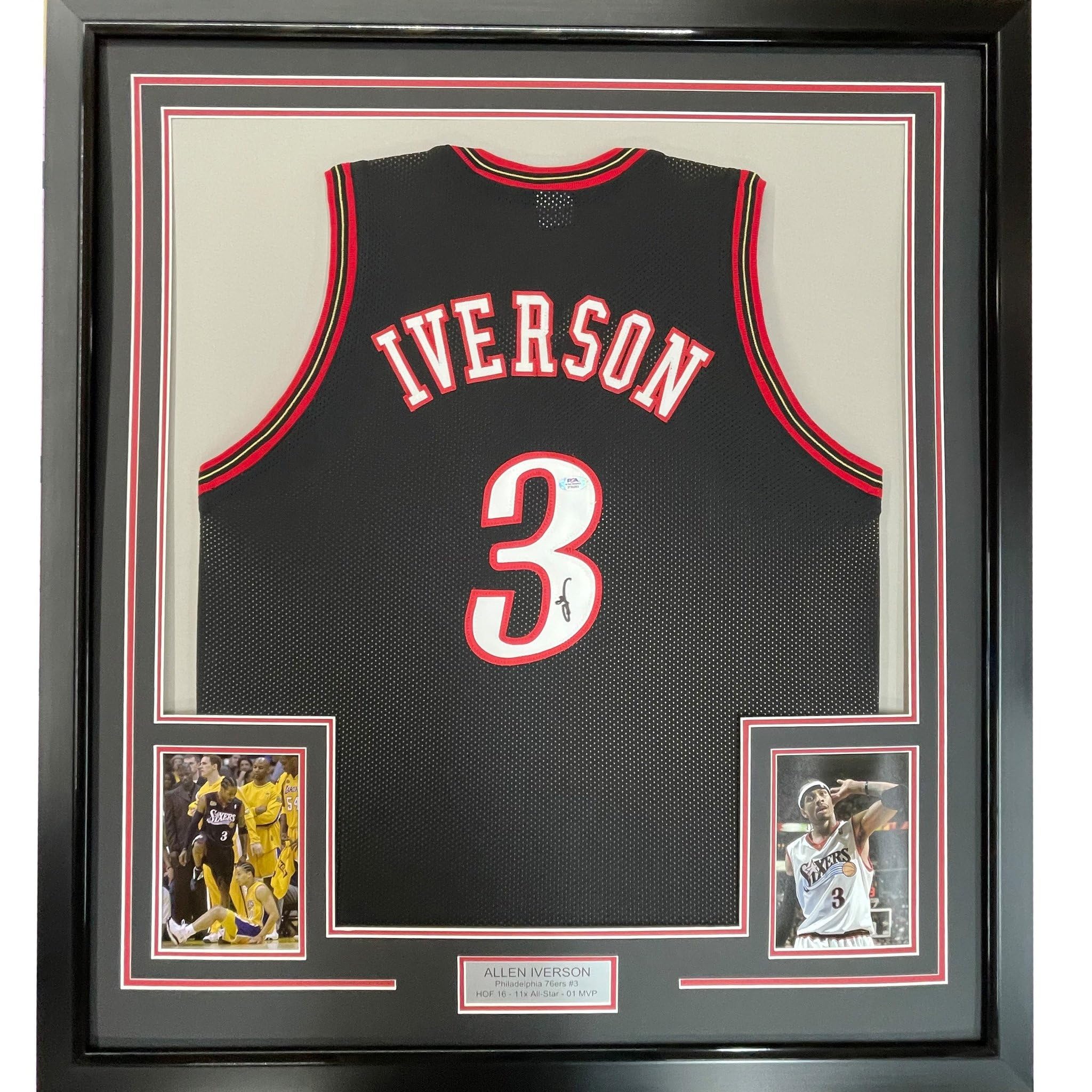 IVERSON FIL オリジナル封筒50枚セットです。 Framed Autographed/Signed Allen Iverson 35x39 Philadelphia Black