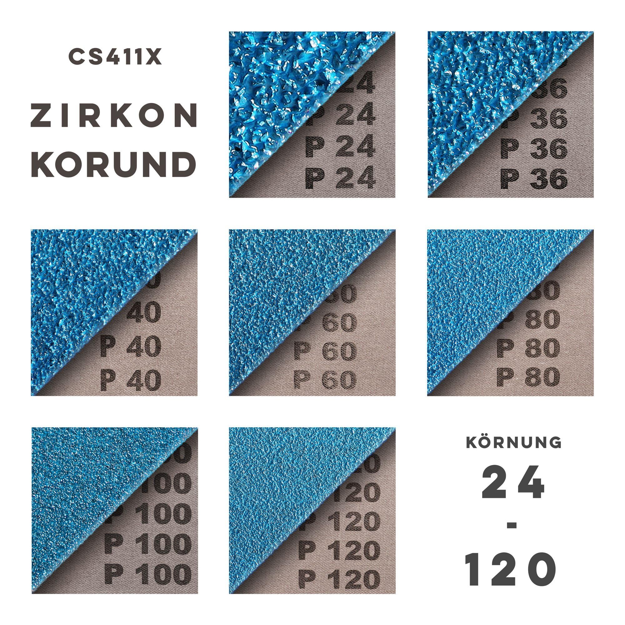 Nastro abrasivo KLINGSPOR CS411X ossido di zirconio Ø 75 x 533 mm - grana P50 - 20 pezzi - per metallo acciaio inox, legno duro - base tessuto ad alta resistenza - nastri abrasivi professionali