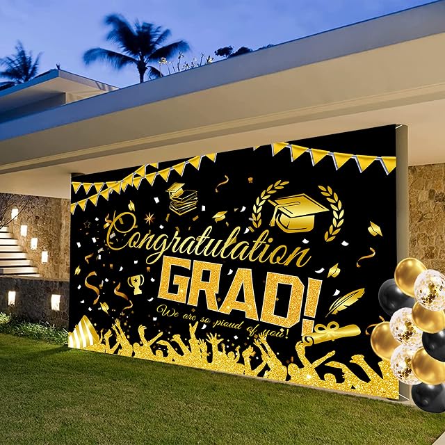 Graduation Decorations 2022,Graduation Balloons,Graduation Banner,Graduation prom decorations 2022,Class of 2022 decorations Congratulations Banner Graduation Gifts for Grad University Student