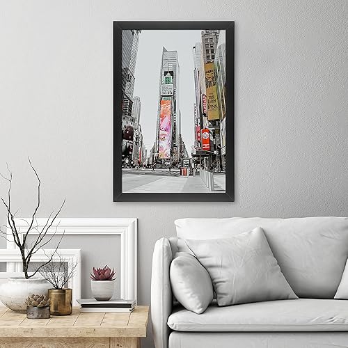 Miniatura 5 de Golden State Art, Marco de fotos negro de madera maciza de 16 x 24 pulgadas, vidrio templado, horizontal y vertical para exhibición en pared, ideal