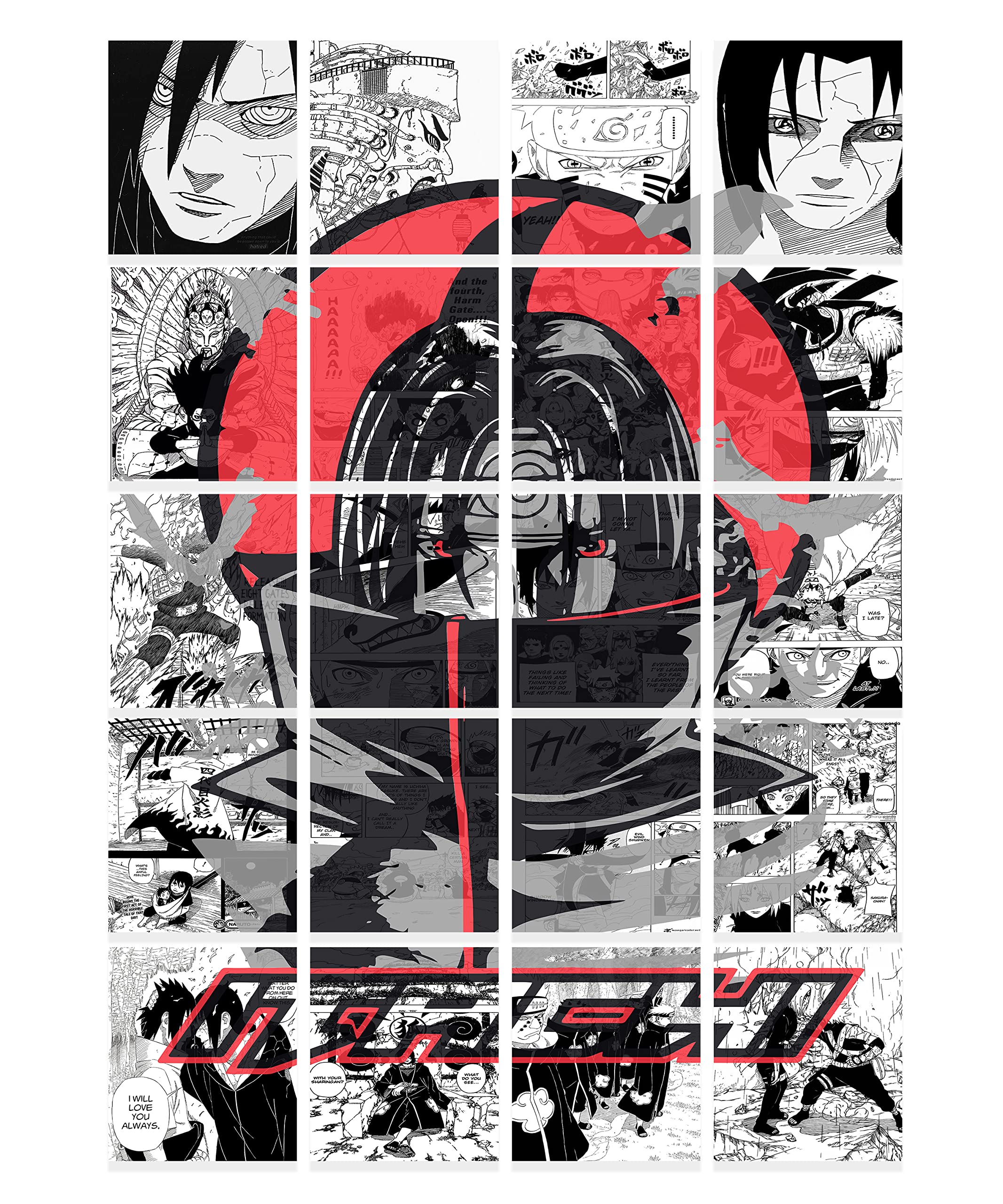 Buy VEENSHI Set of 20 naruto manga wall collage kit s itachi design for