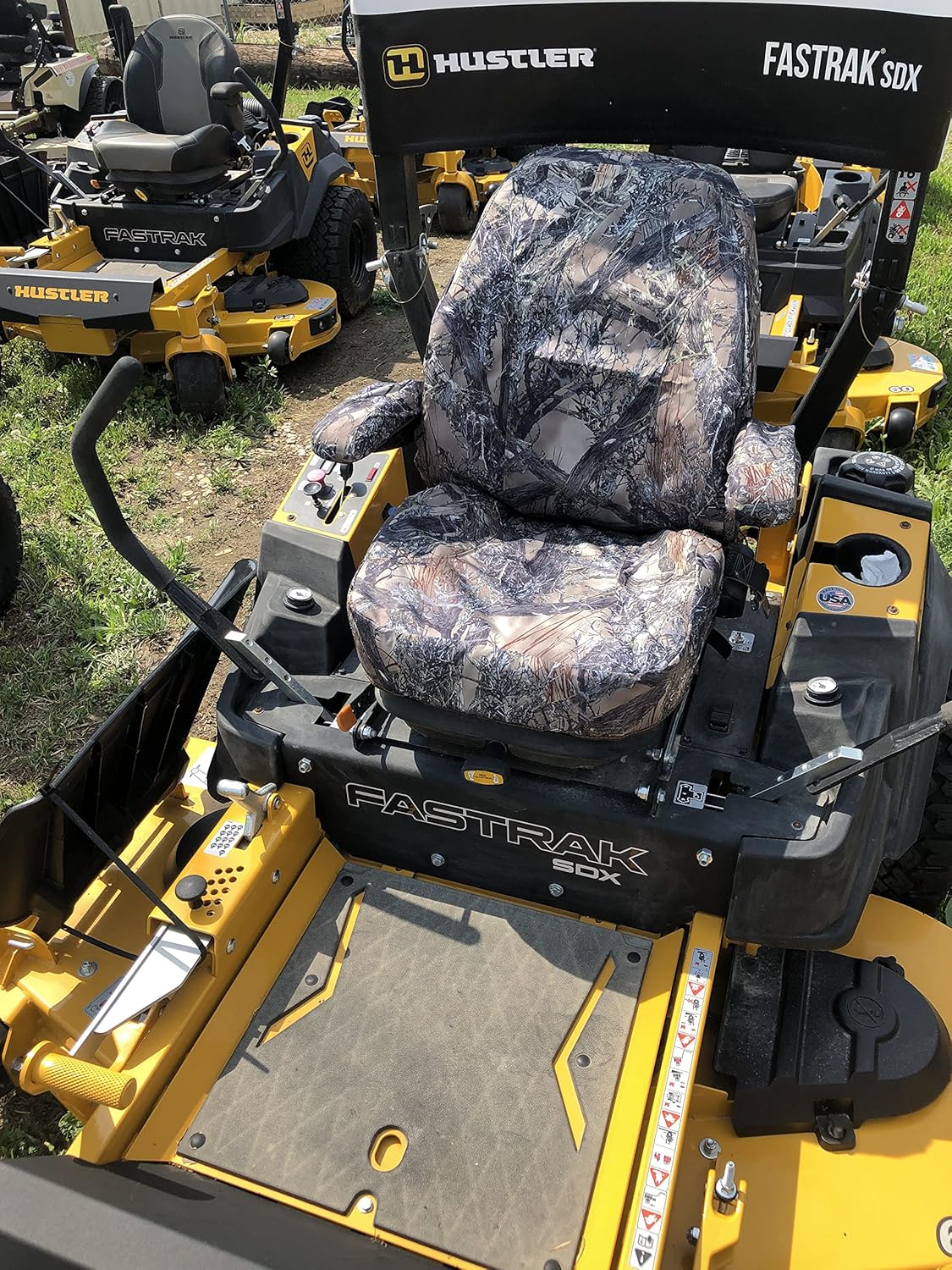 Durafit Seat Covers, Custom Fit for Hustler Fastrak SDX Zero Turn Mowers Camo Waterproof Endura Fabric