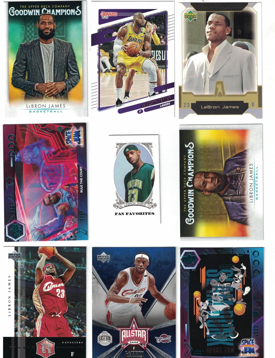 LeBron James / 9 Different Basketball Cards Featuring LeBron James!