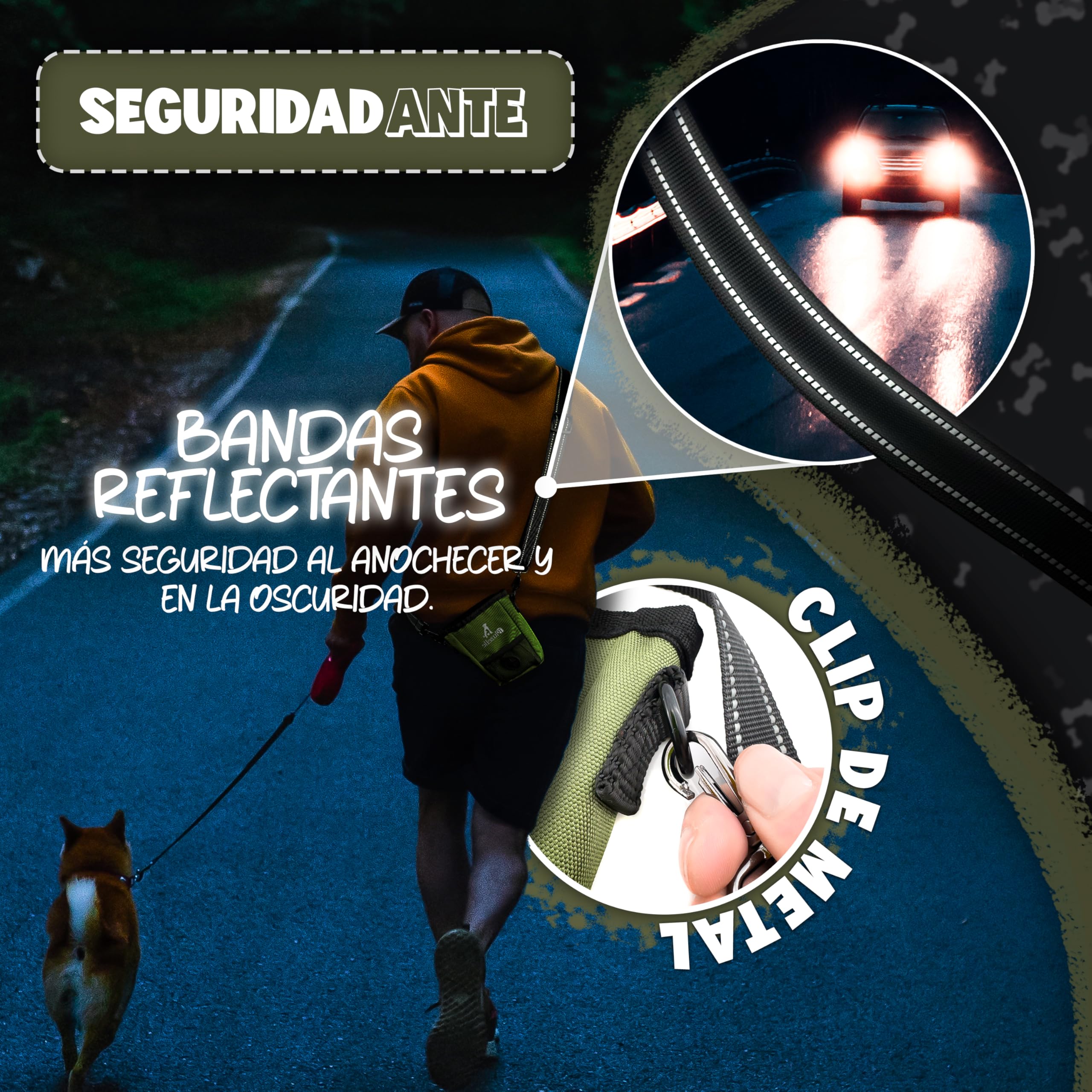 SnackKeeper Bolsa Premios Perro, Bolsa Entrenamiento con Cierre Magnético, 650ml Snack Bag, Dispensador Bolsas, Bolsillo con Cremallera, Multifunción, Comida Perro, Color:Verde Oliva