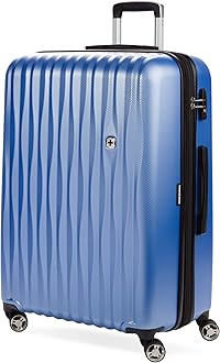 7272 Energie Expandable Hardside Luggage with Spinner Wheels and TSA Lock, Periwinkle Blue, Checked-Large 27-Inch