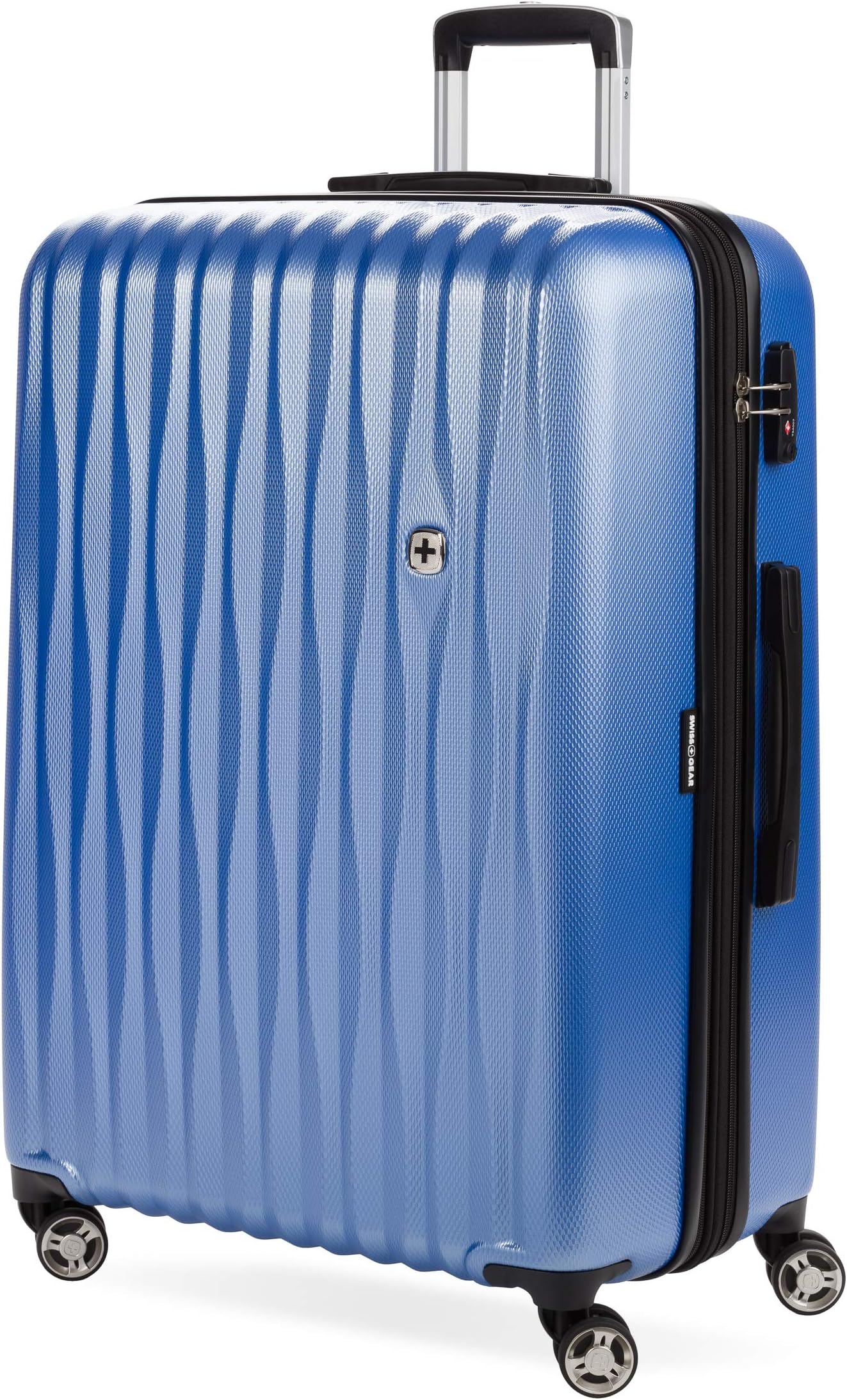 7272 Energie Expandable Hardside Luggage with Spinner Wheels and TSA Lock, Periwinkle Blue, Checked-Large 27-Inch